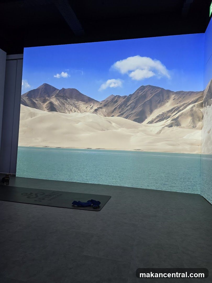 Yoga Mat with Desert Landscape Projection