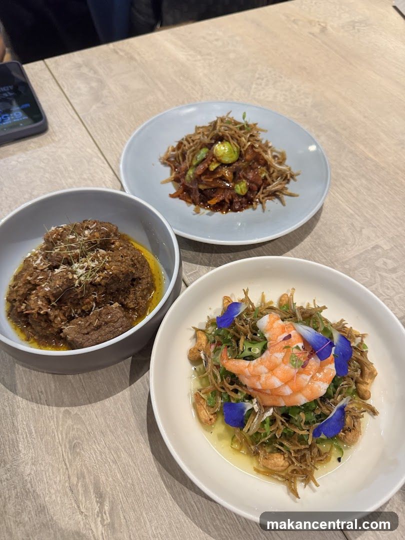 Three dishes on a table