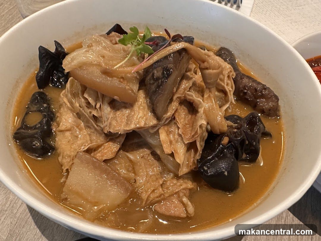 Braised Pork Belly with Tofu Skin and Mushrooms