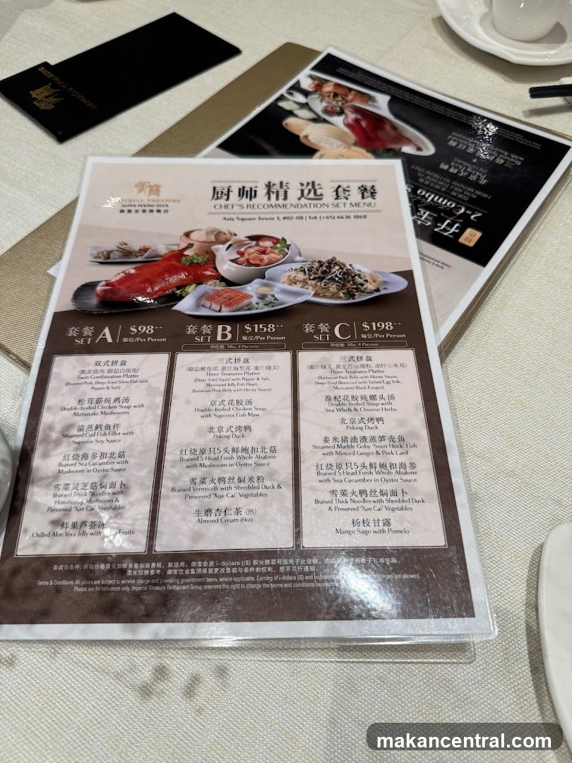 CHEF'S RECOMMENDATION SET MENU