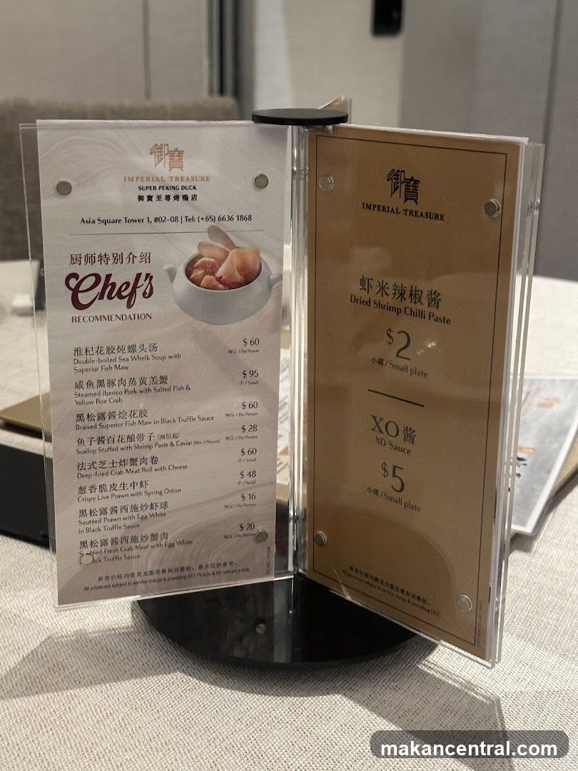 Imperial Treasure Menu