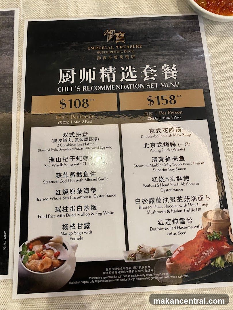 CHEF'S RECOMMENDATION SET MENU