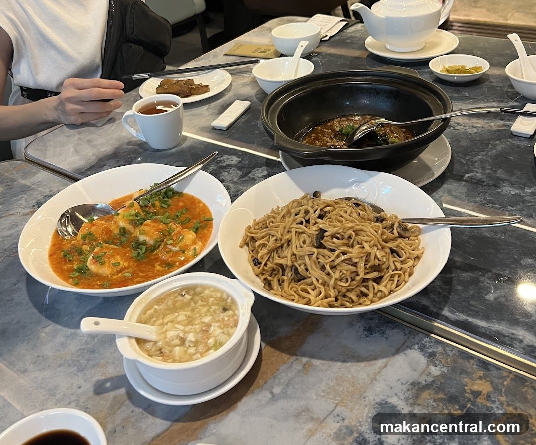 Table with Chinese Food