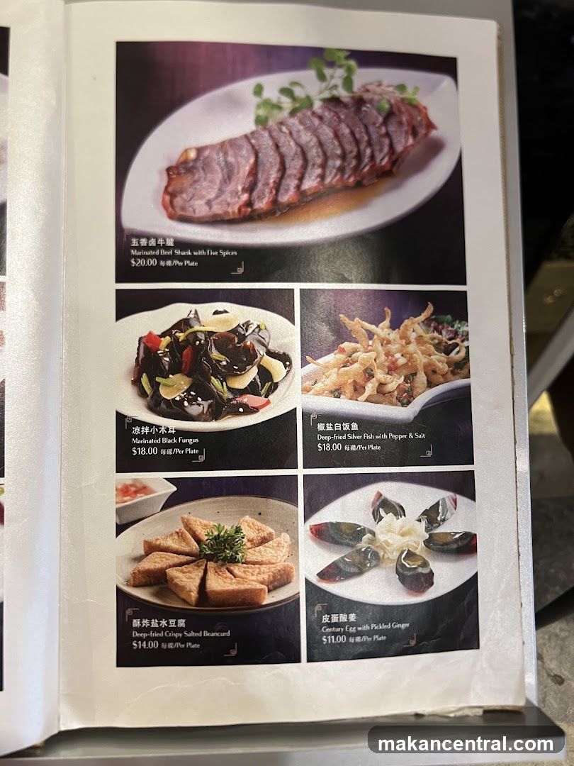 Menu Page with Food Photos