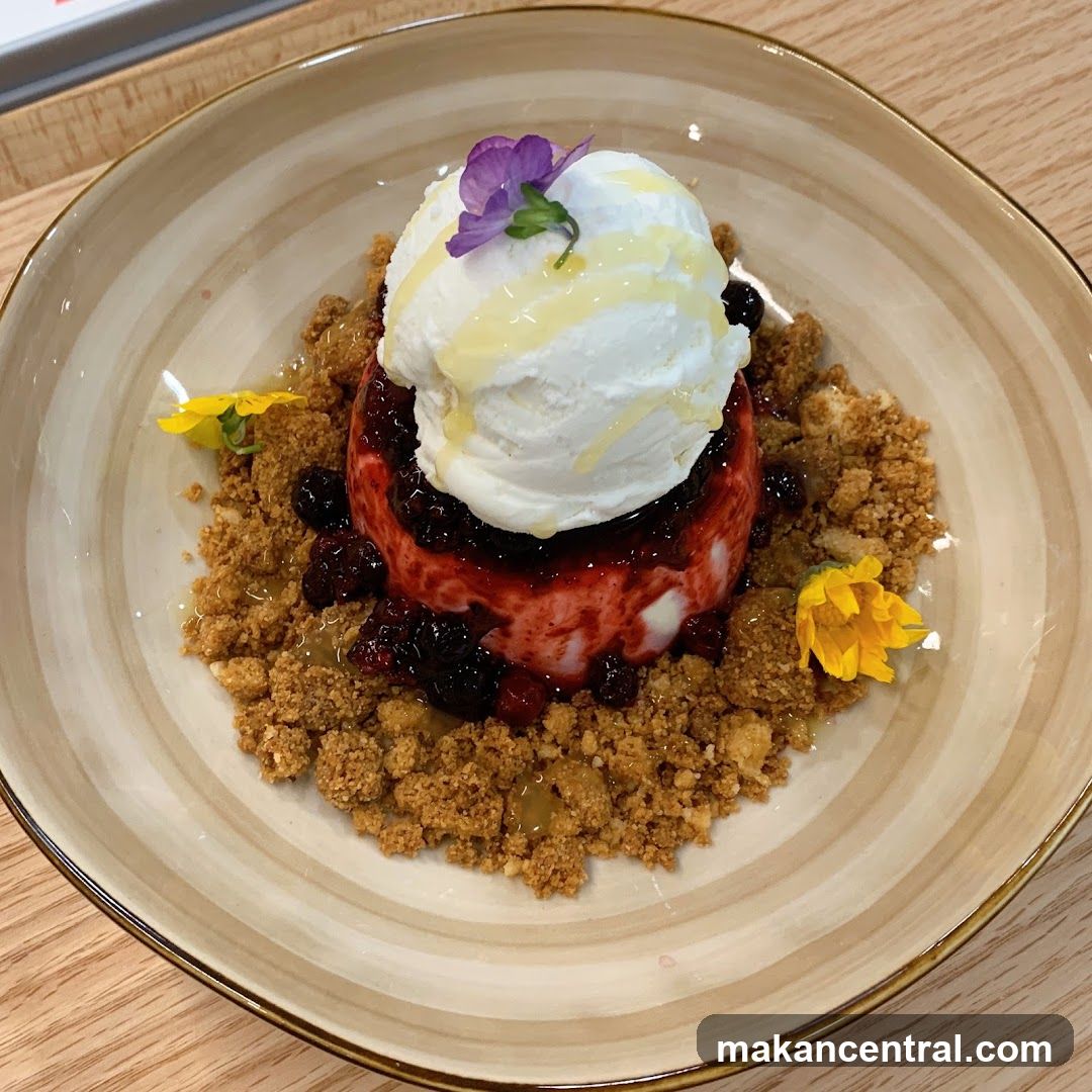 Dessert with Ice Cream and Berries