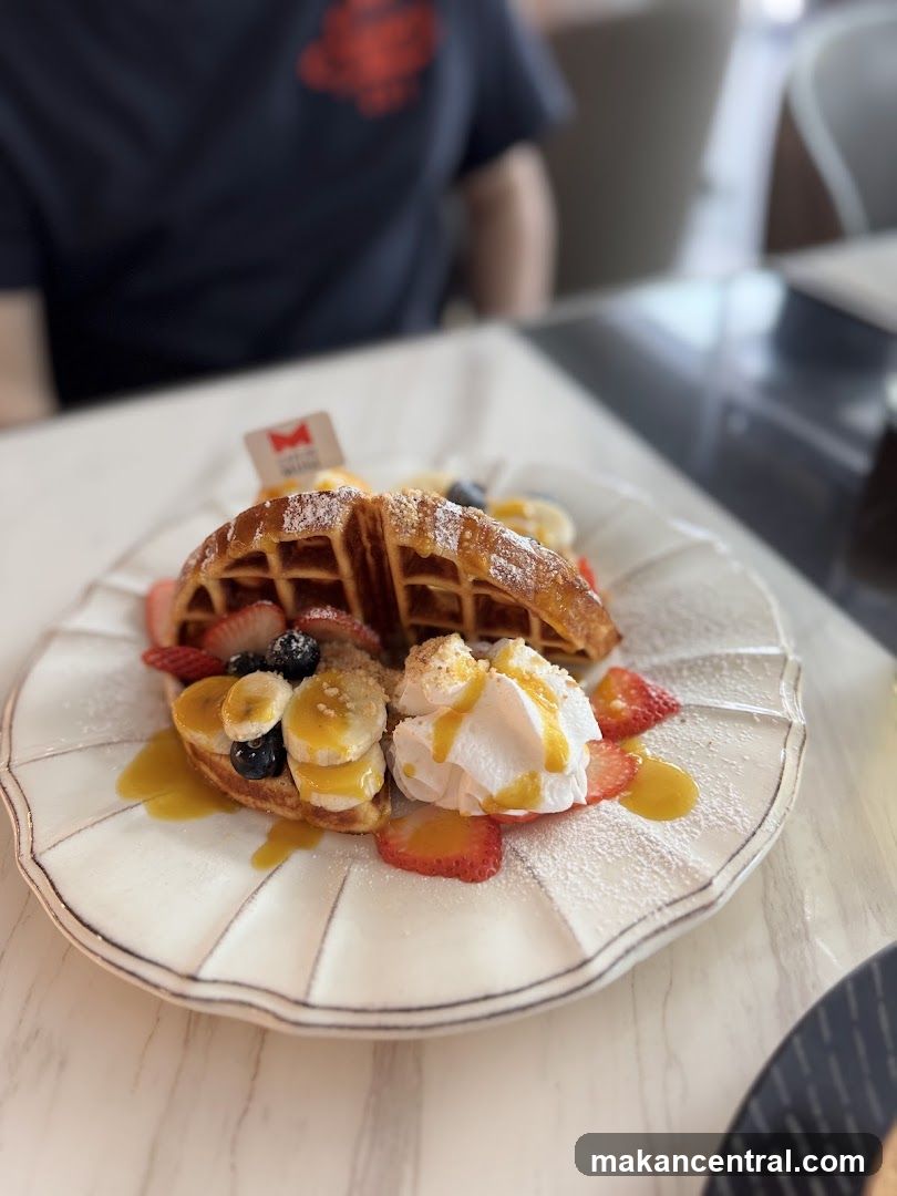 Waffle with Fruit and Cream