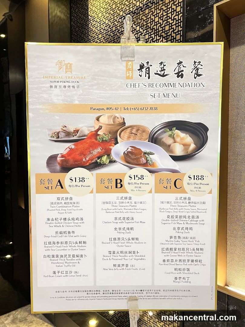 Imperial Treasure Set Menu