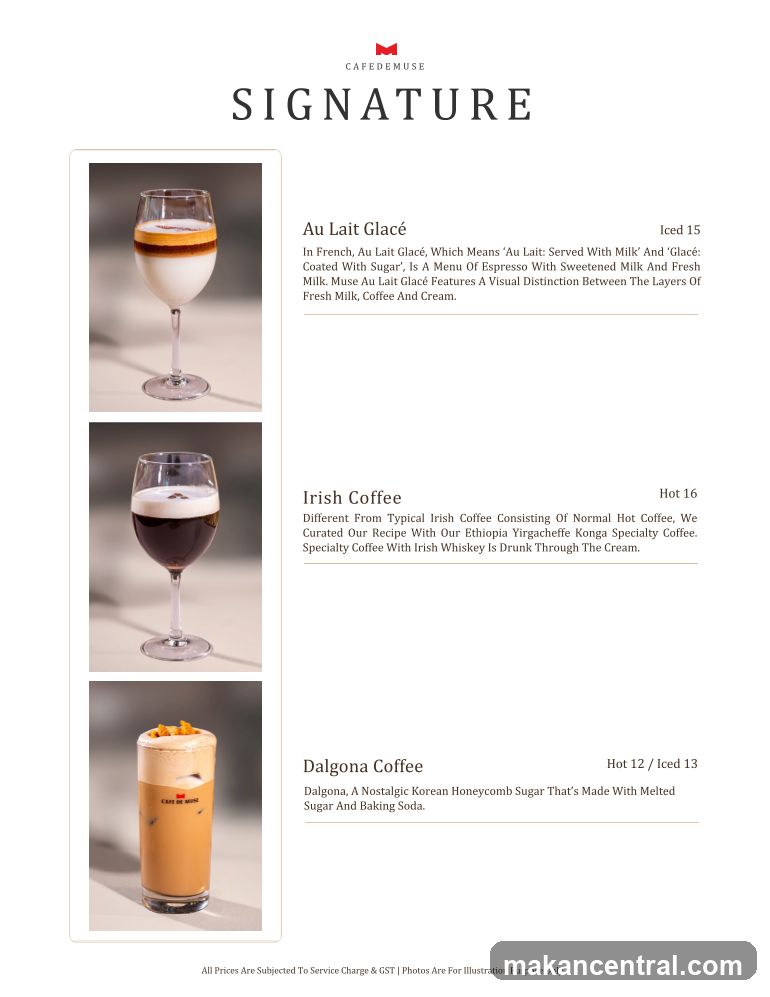 Signature Drinks Menu