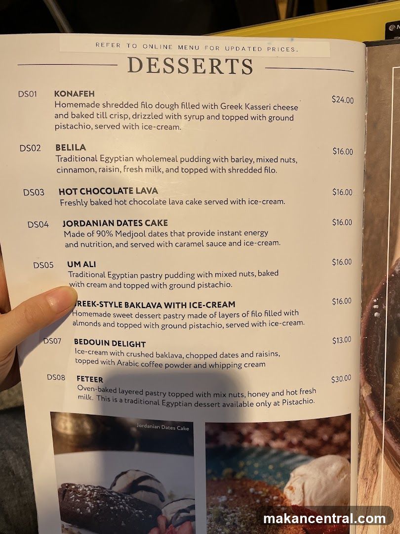 Desserts Menu