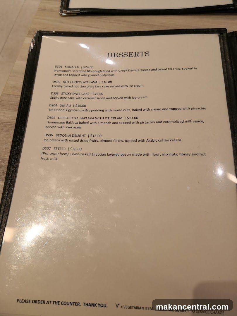 Desserts Menu