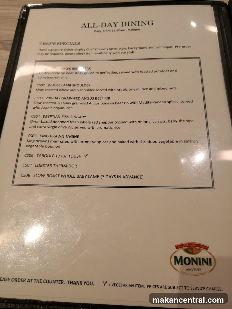 All-Day Dining Menu