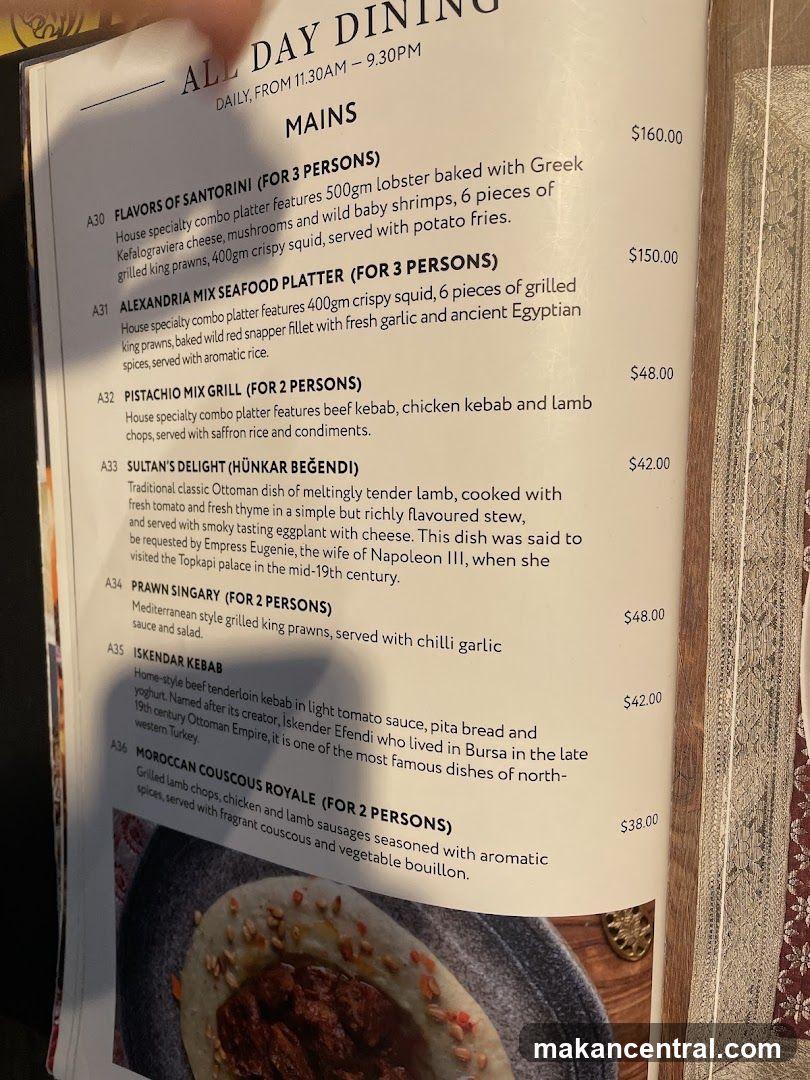All Day Dining Menu
