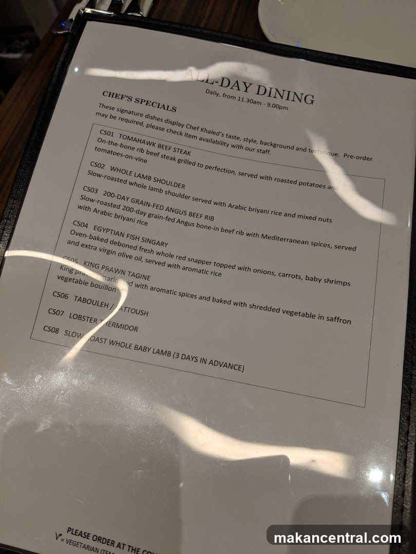 All-Day Dining Menu