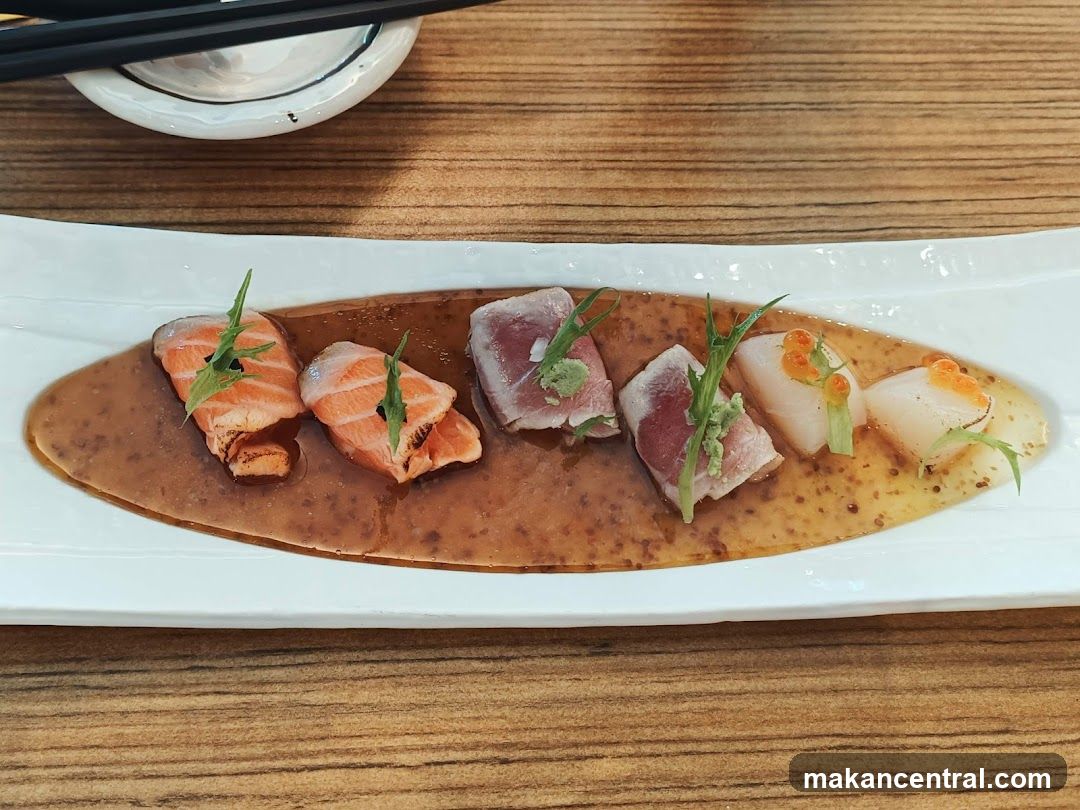 Sushi Plate on Wooden Table