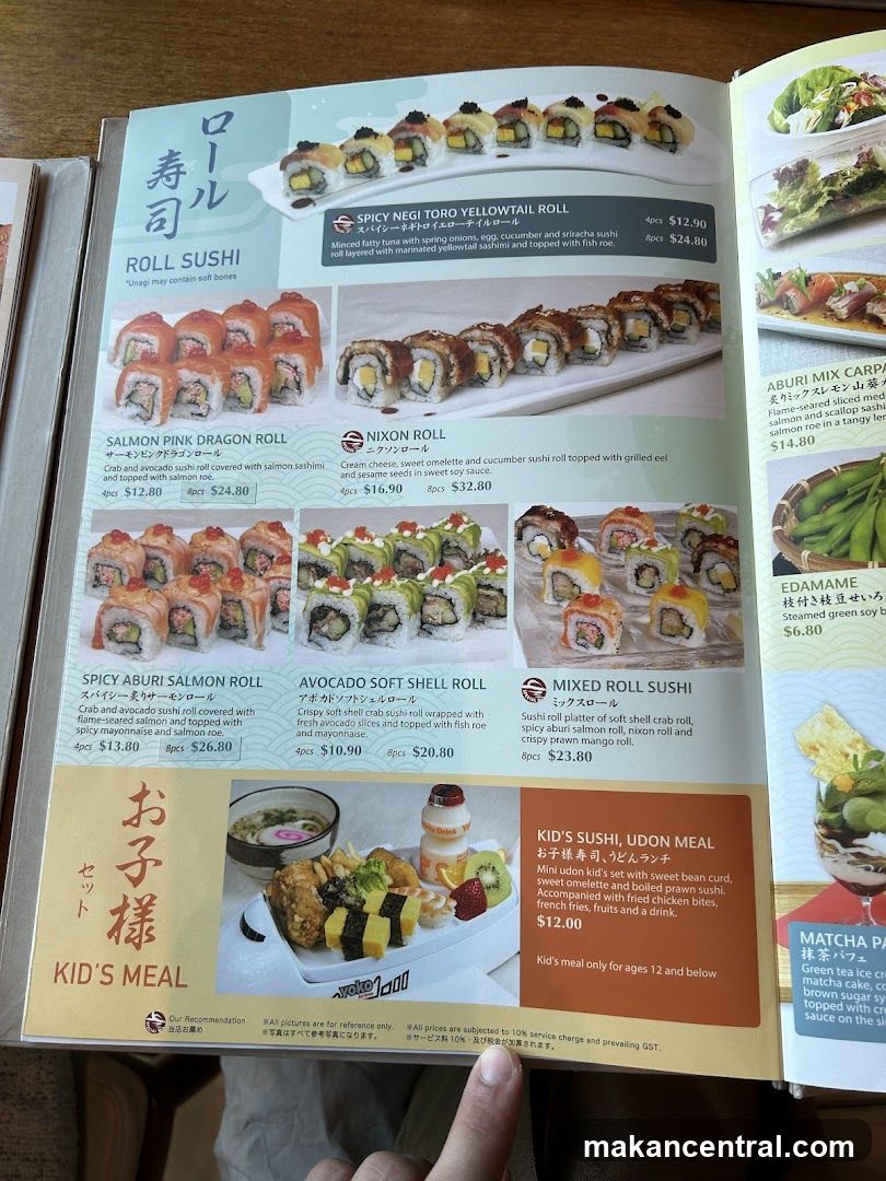 Roll Sushi Menu Page