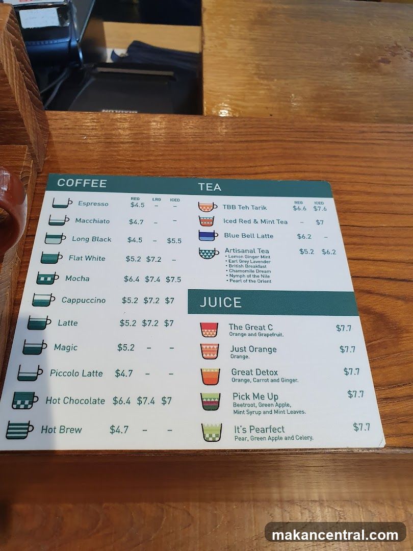Coffee and Tea Menu