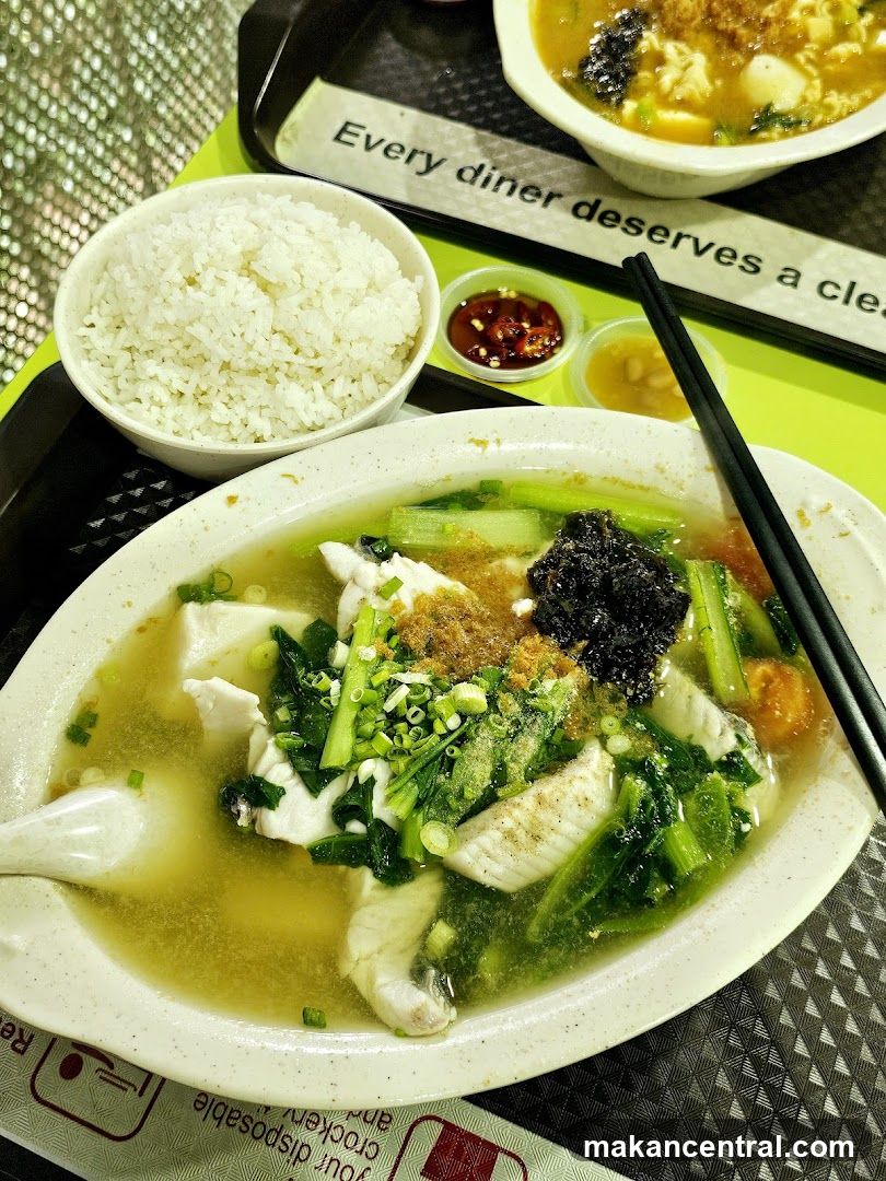 Food served at a dining counter