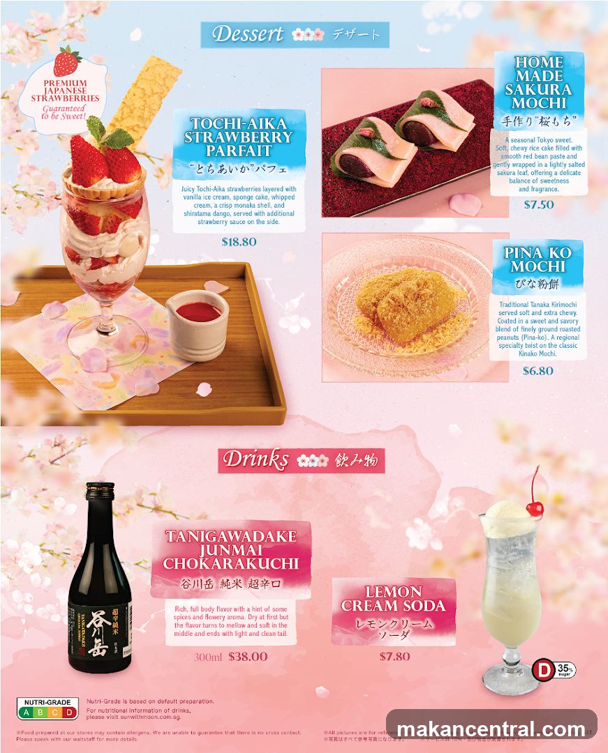 Dessert and Drinks Menu