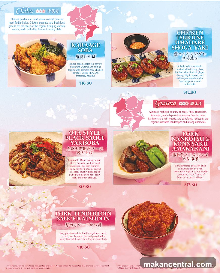 Japanese Cuisine Menu with Regional Themes