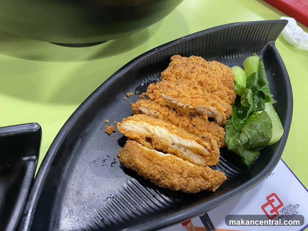Food served on black plate