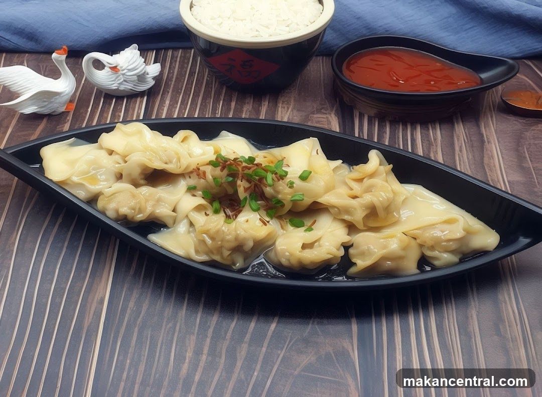 Dumplings with Rice and Sauce