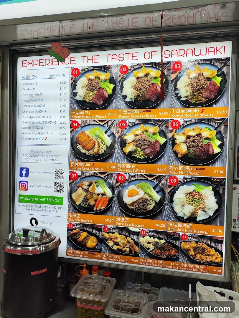 Kampua Noodles Menu Board