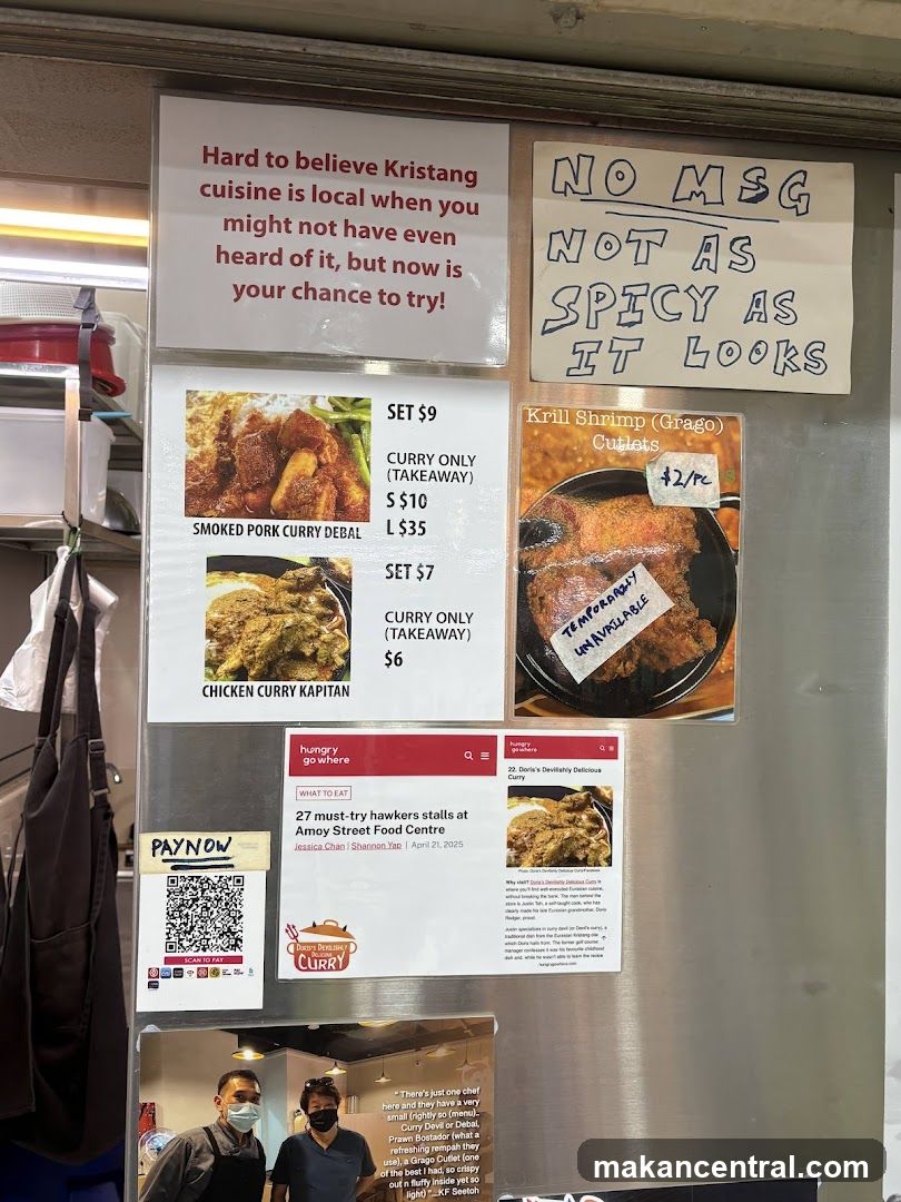 Food stall interior signage
