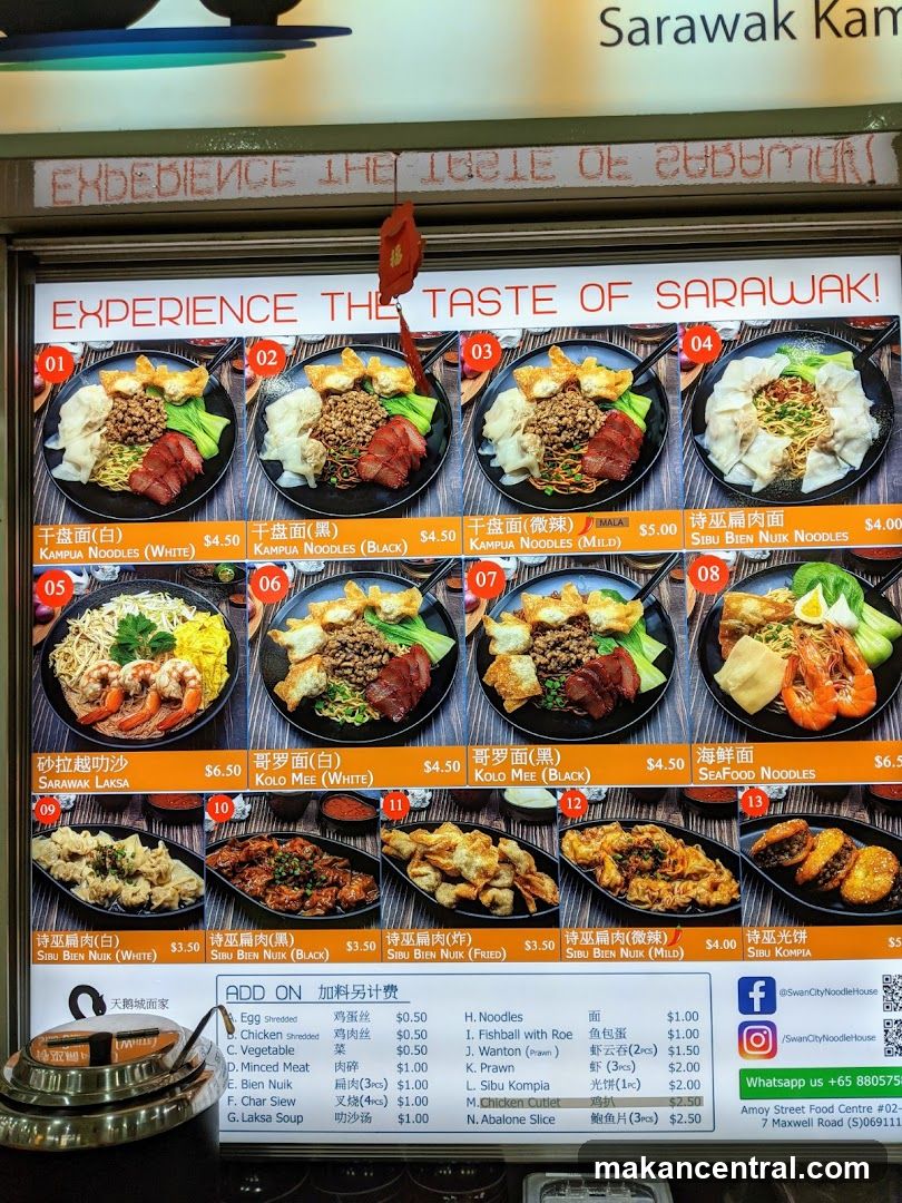 Sarawak Cuisine Menu Board