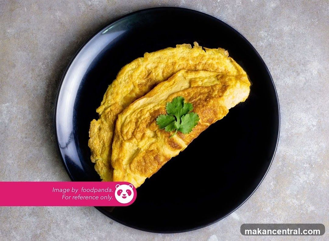 Omelette on Black Plate