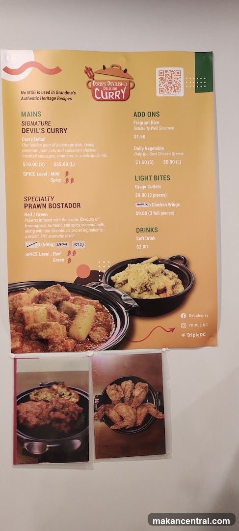 Menu Poster for Doris's Devilishly Delicious Curry