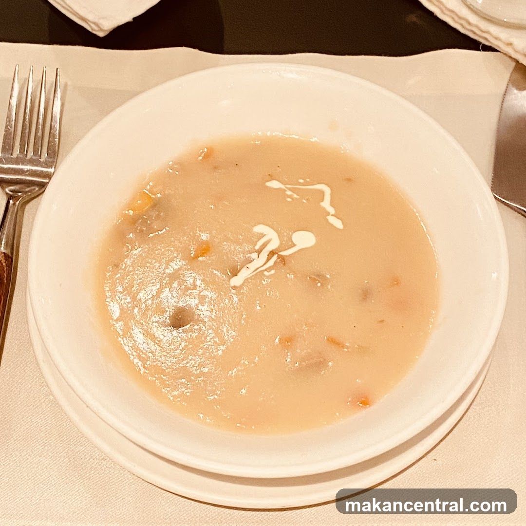 Soup served in a bowl