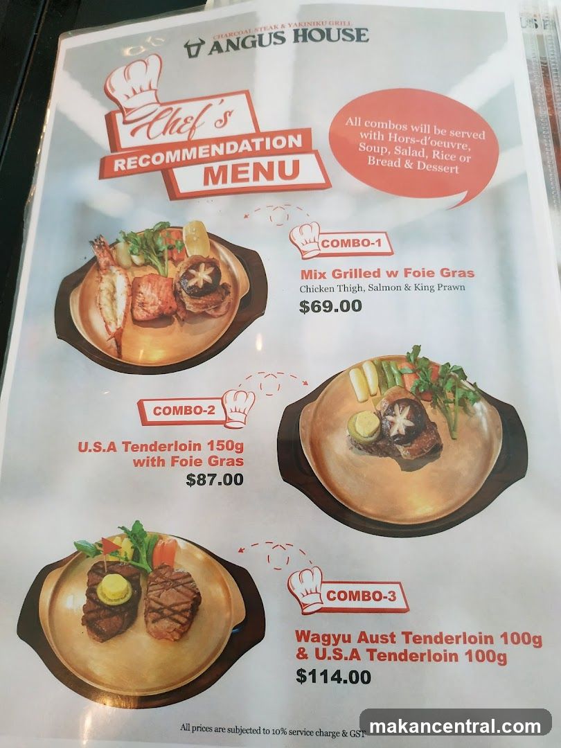 Angus House Chef's Recommendation Menu