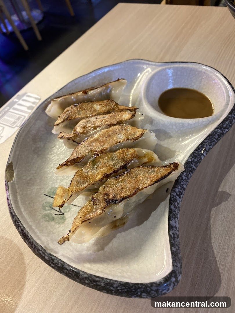 Gyoza Dish on Ceramic Plate