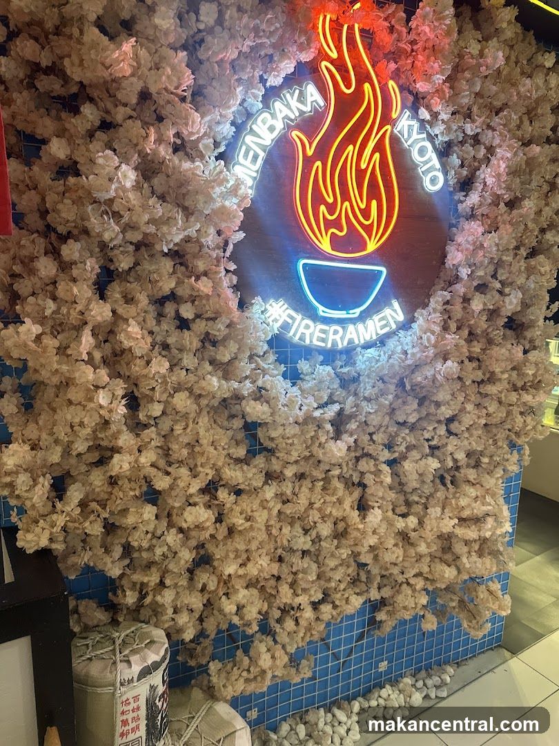 Neon Sign with Floral Wall