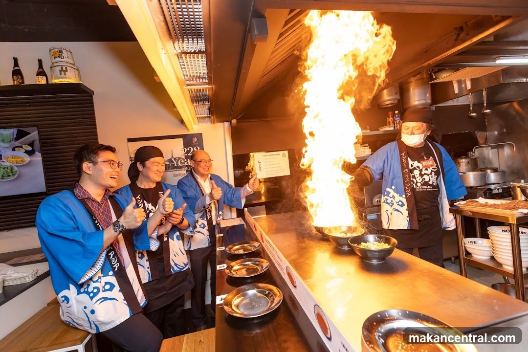 Restaurant Interior with Fire Show