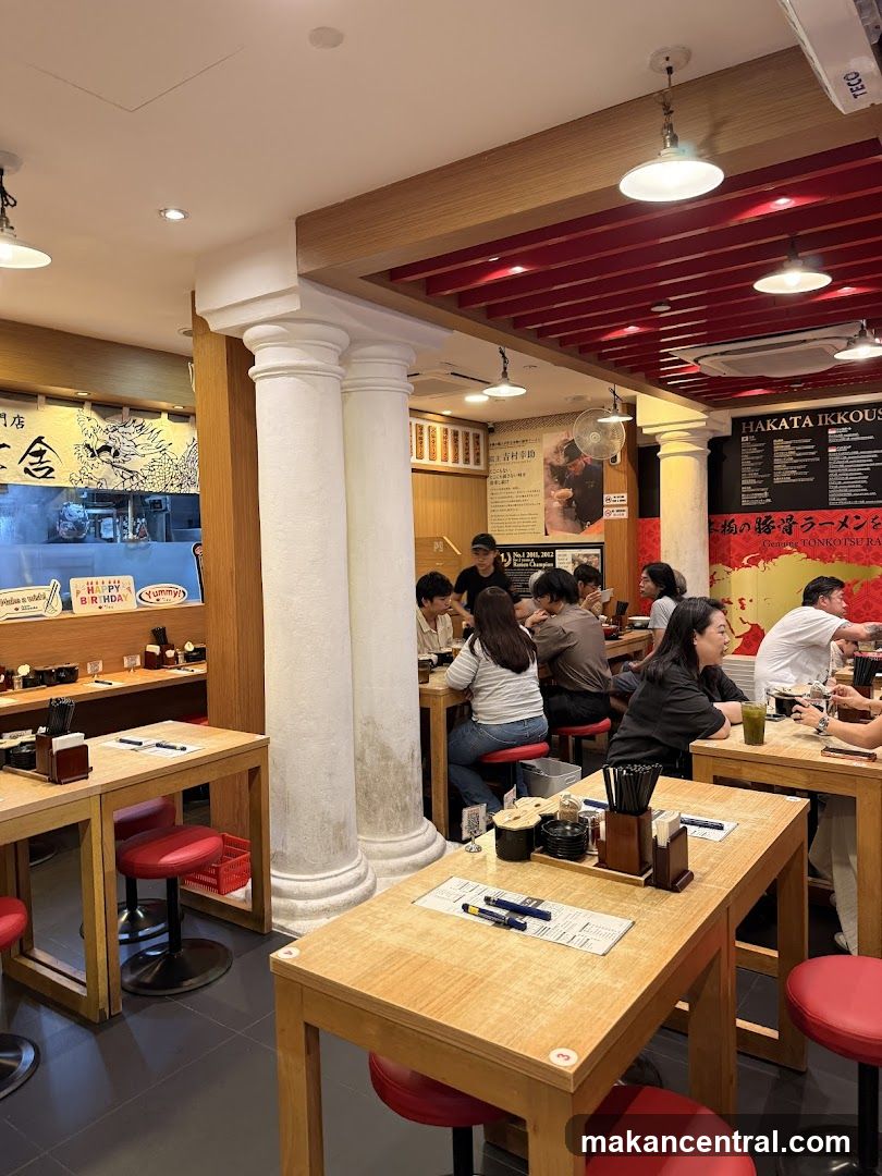 Interior of a ramen restaurant