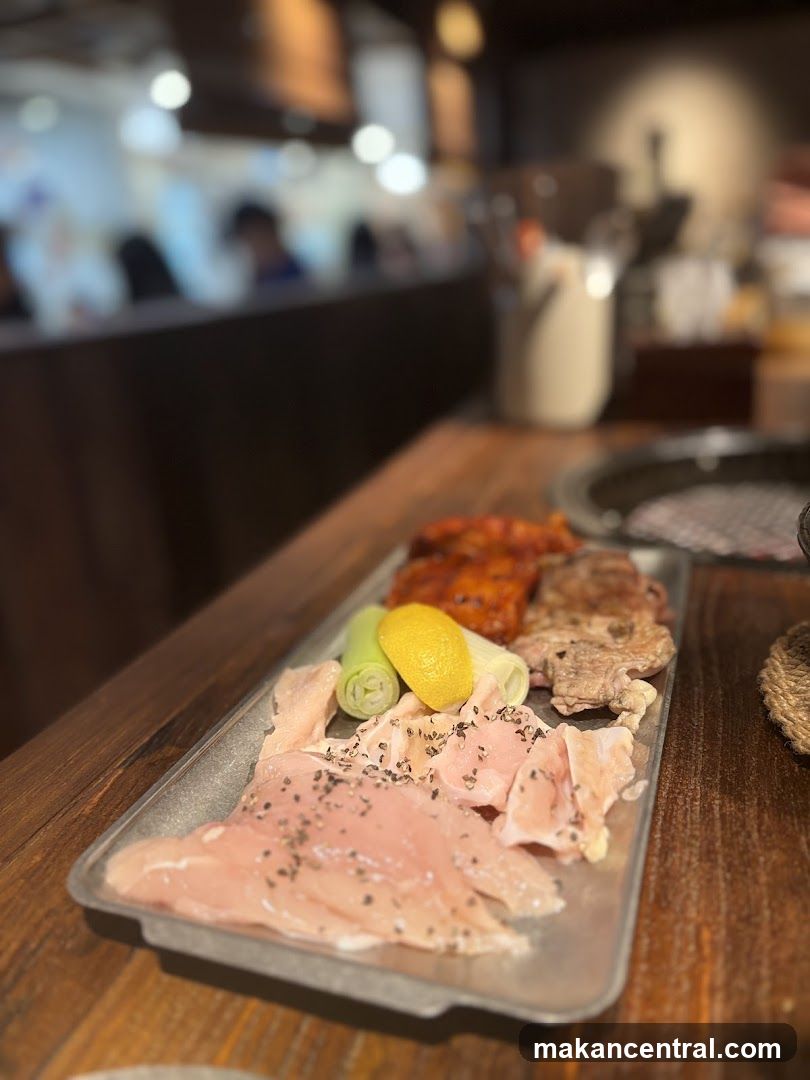Grilled meat platter at restaurant