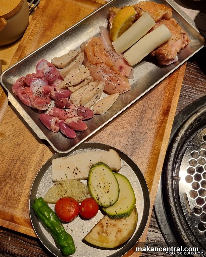 Grilled meat and vegetable platter