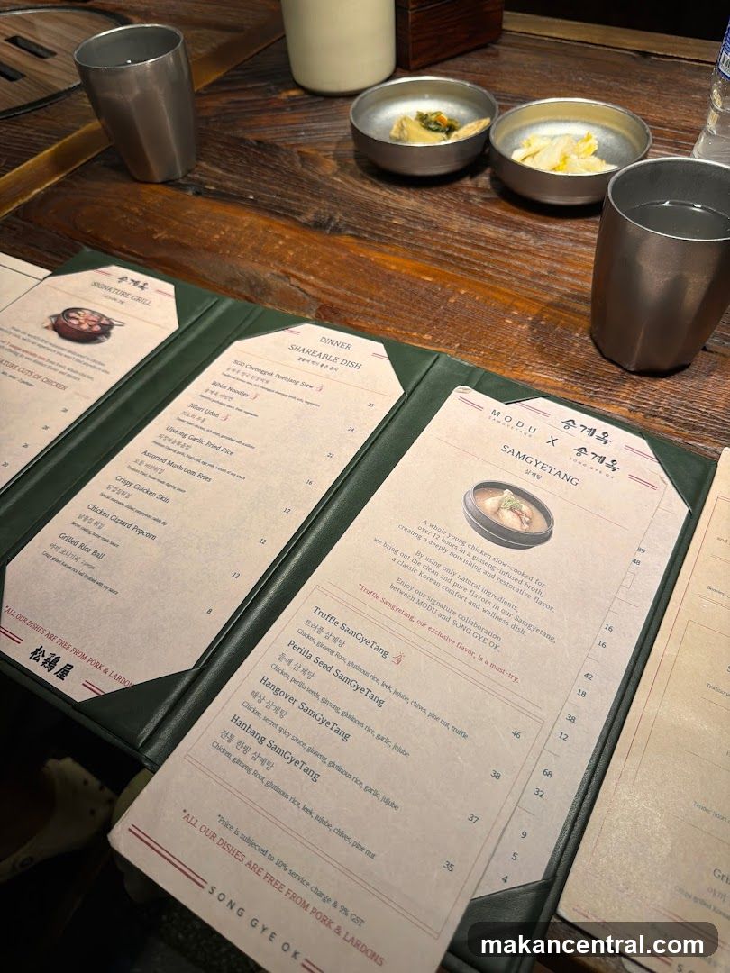 Songgyeok Restaurant Menu