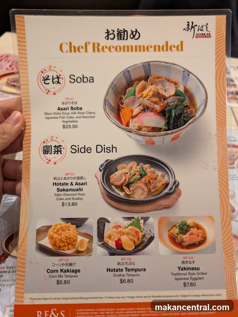 Chef Recommended Menu