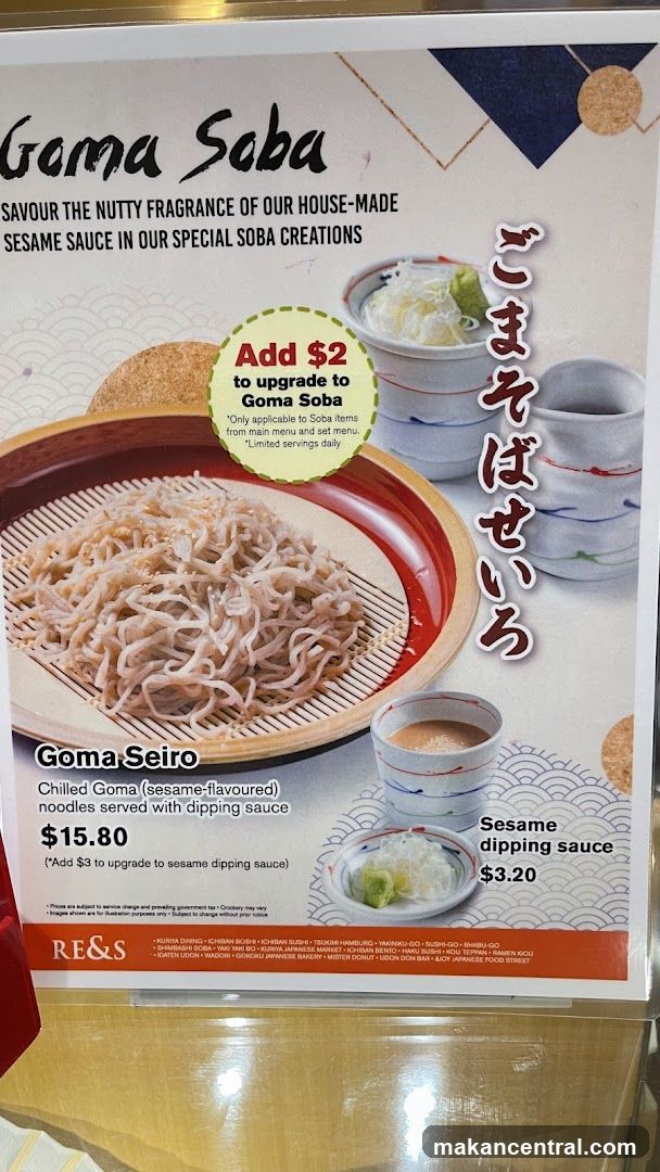 Goma Soba Menu