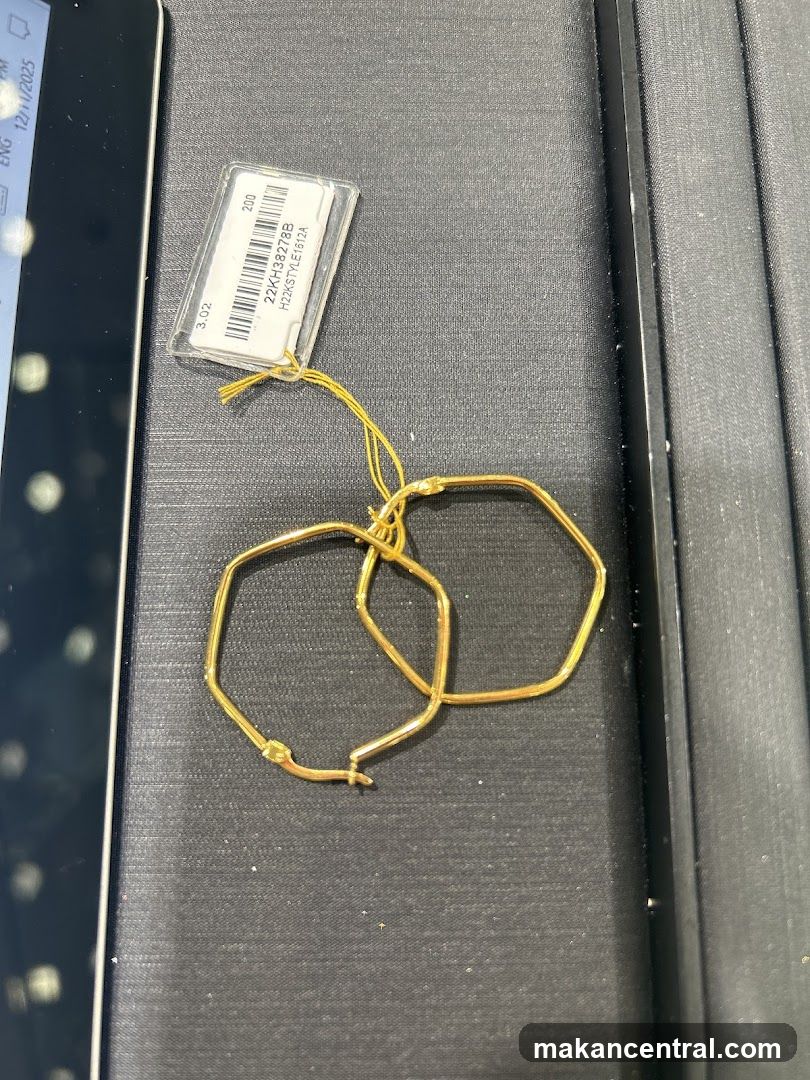 Gold Hoop Earrings Display