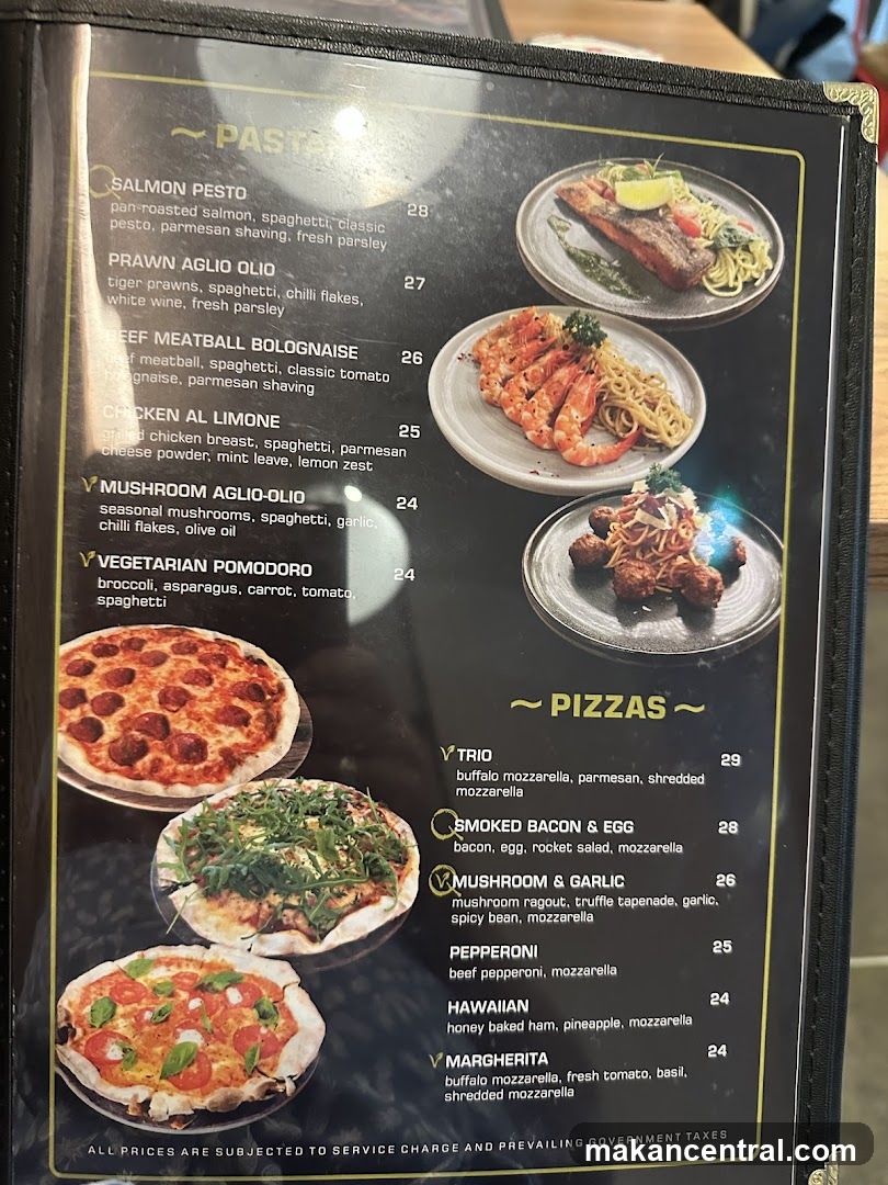 Pasta and Pizza Menu