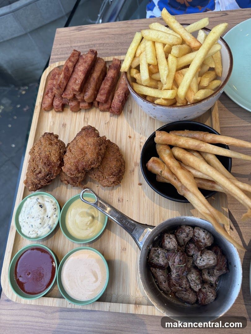 Food Platter on Wooden Board