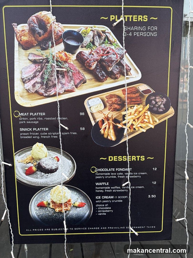 Platters and Desserts Menu