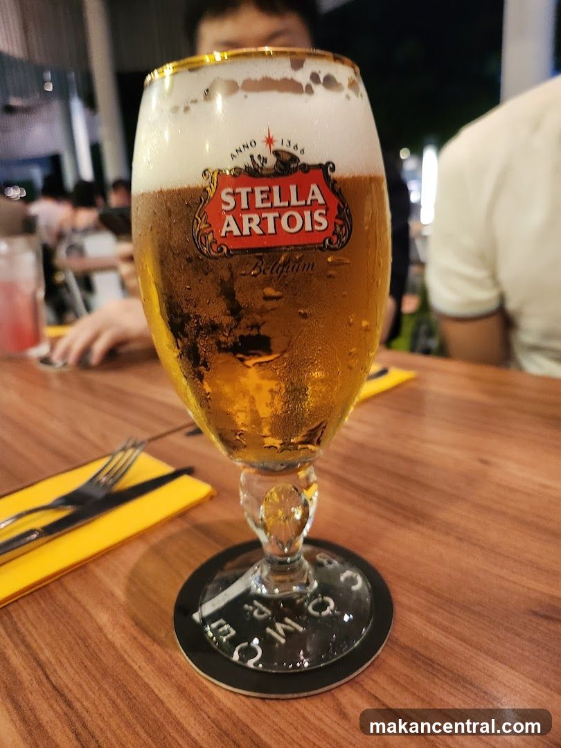 Stella Artois beer at a restaurant
