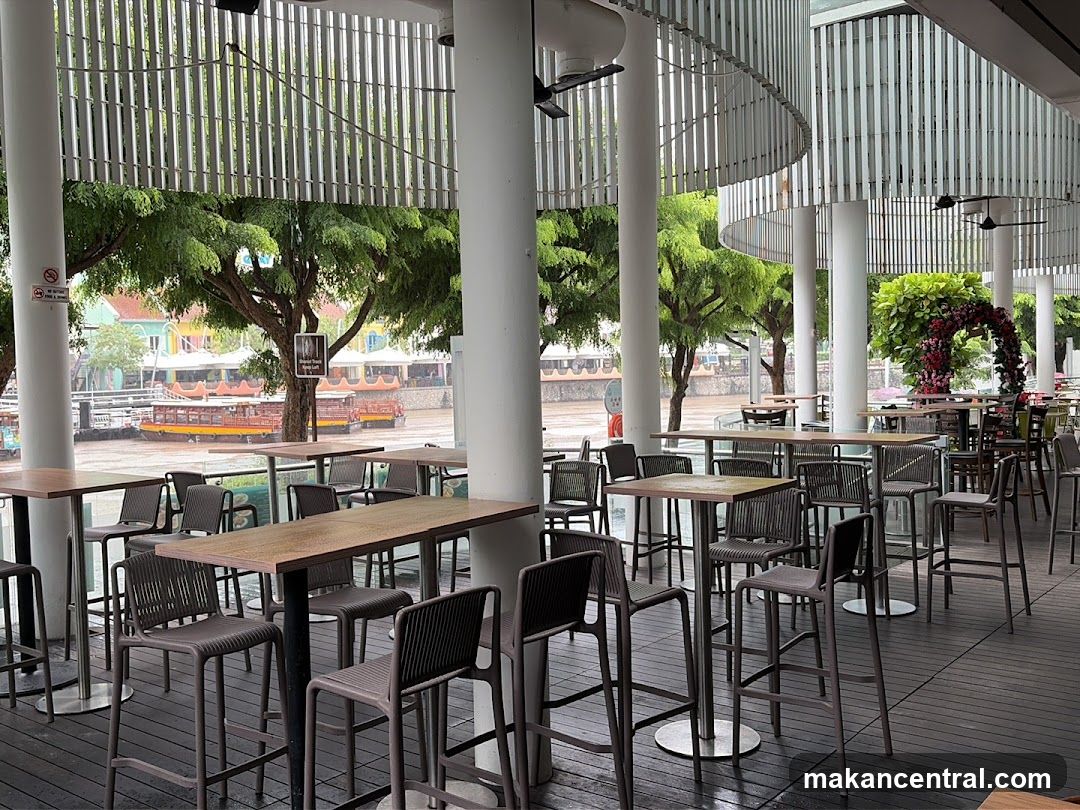 Outdoor seating area with modern design