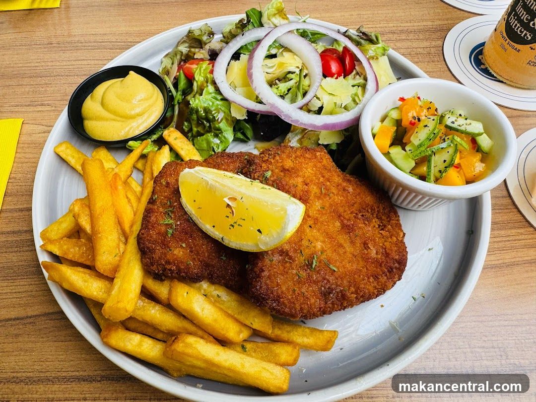 Food Plate on Wooden Table