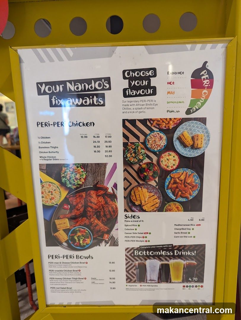 Nando's Fix Awaits Menu