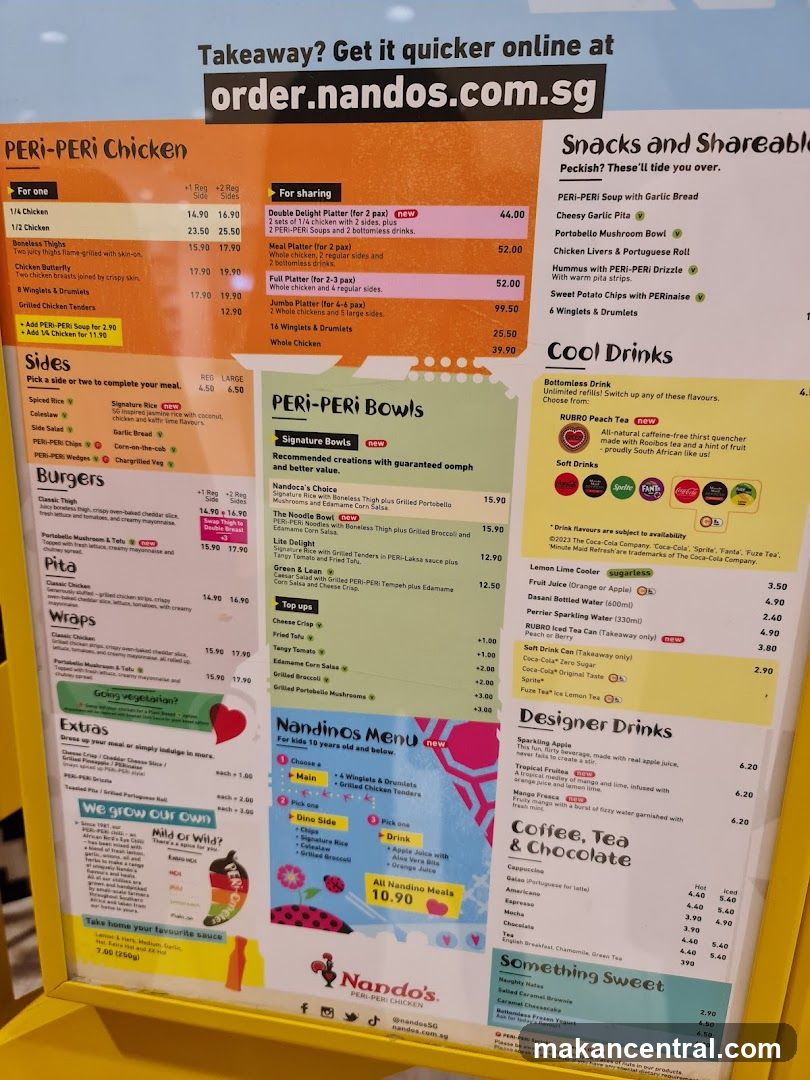 Nando's Menu Board